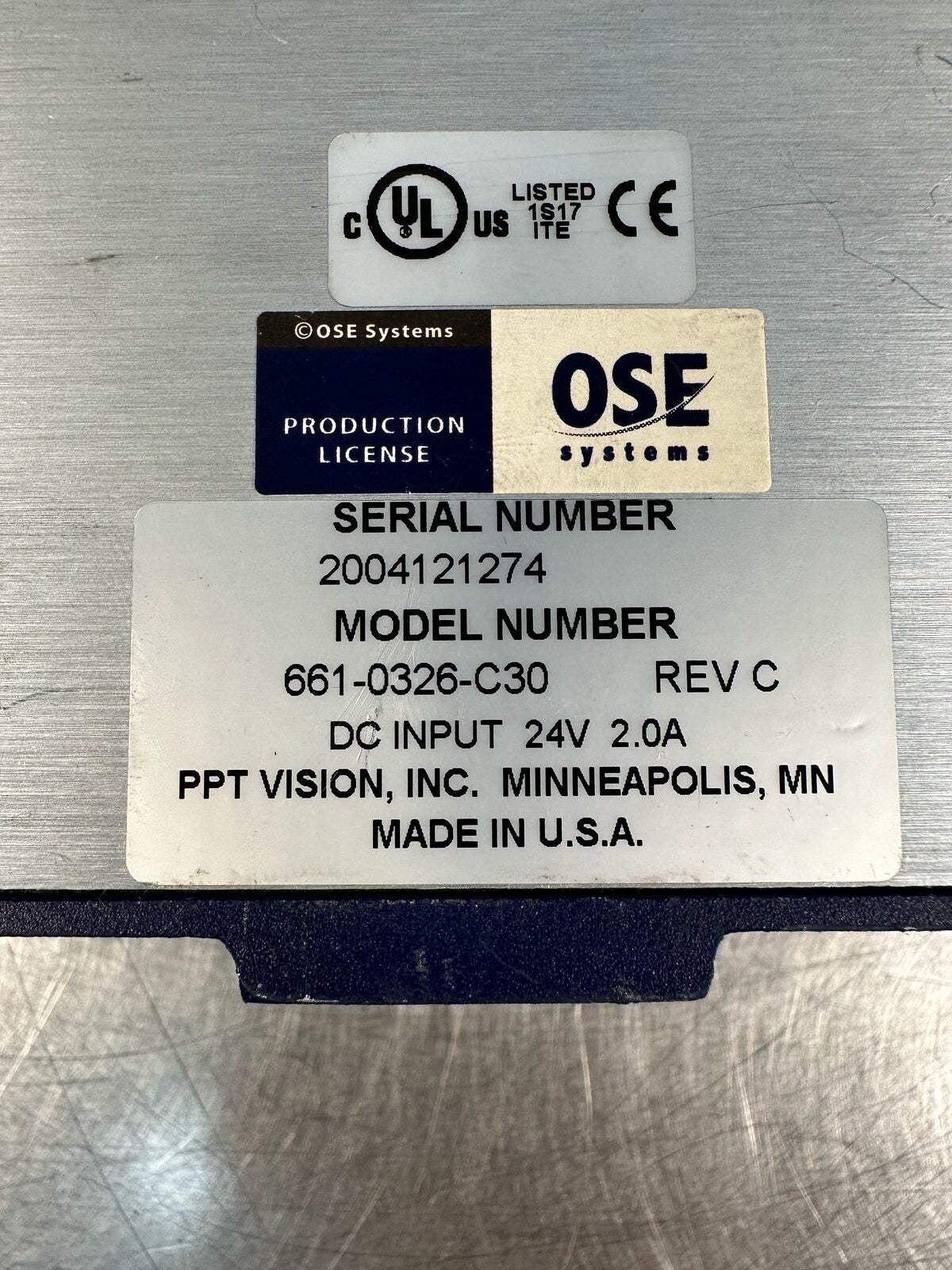 Ppt Vision 661-0326-C30 Rev.C IMPACT C30 24V 2.0A (7.4.5)
