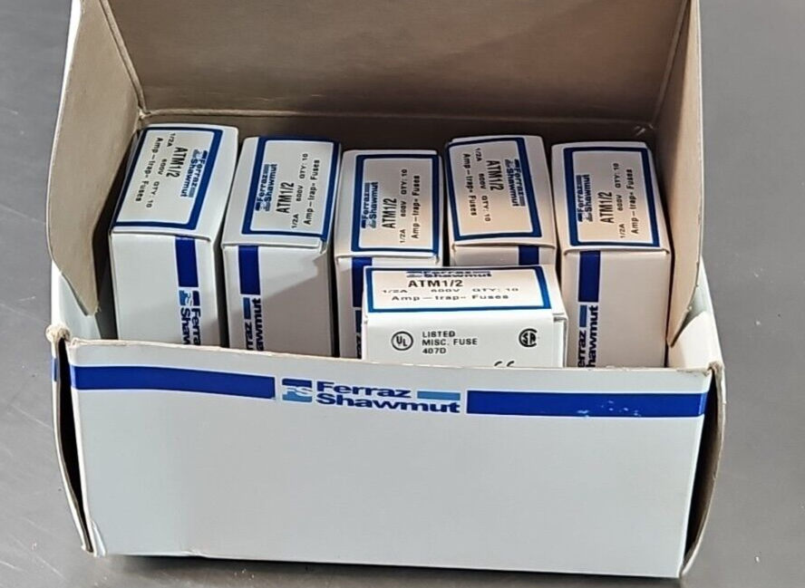 Ferraz Shawmut ATM1/2 Amp-trap Fuses  box w/10                          loc4D43