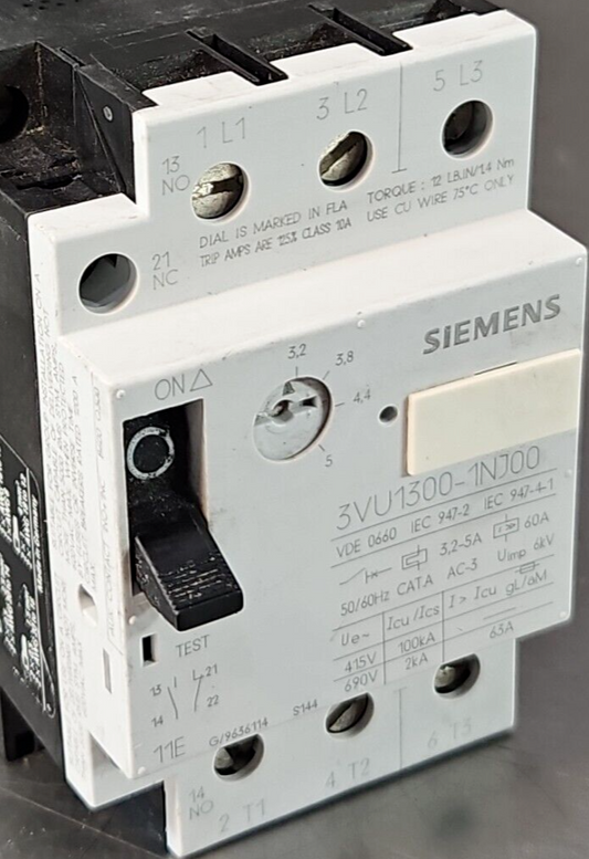 Siemens 3VU1300-1NJ00 50/60Hz 60Amp Circuit Breaker                      loc4A12