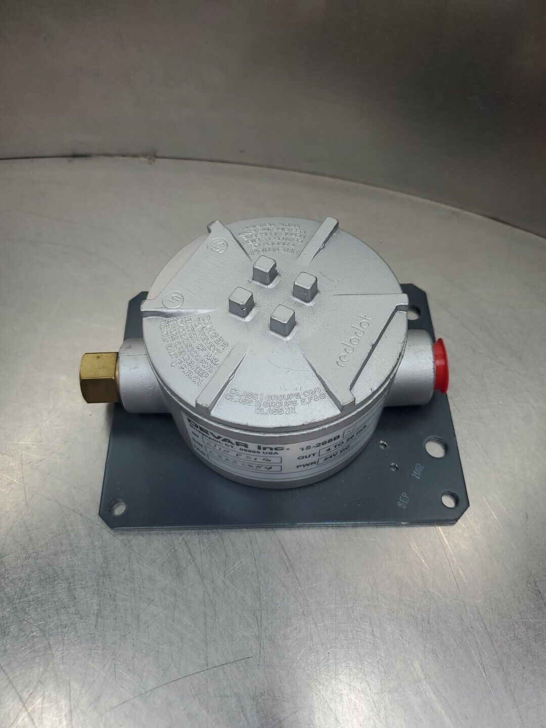 DEVAR 18-268B-1 TRANSMITTER, 3/15 PSI, 24 VDC, 4 TO 20 mA OUT.              6D-3