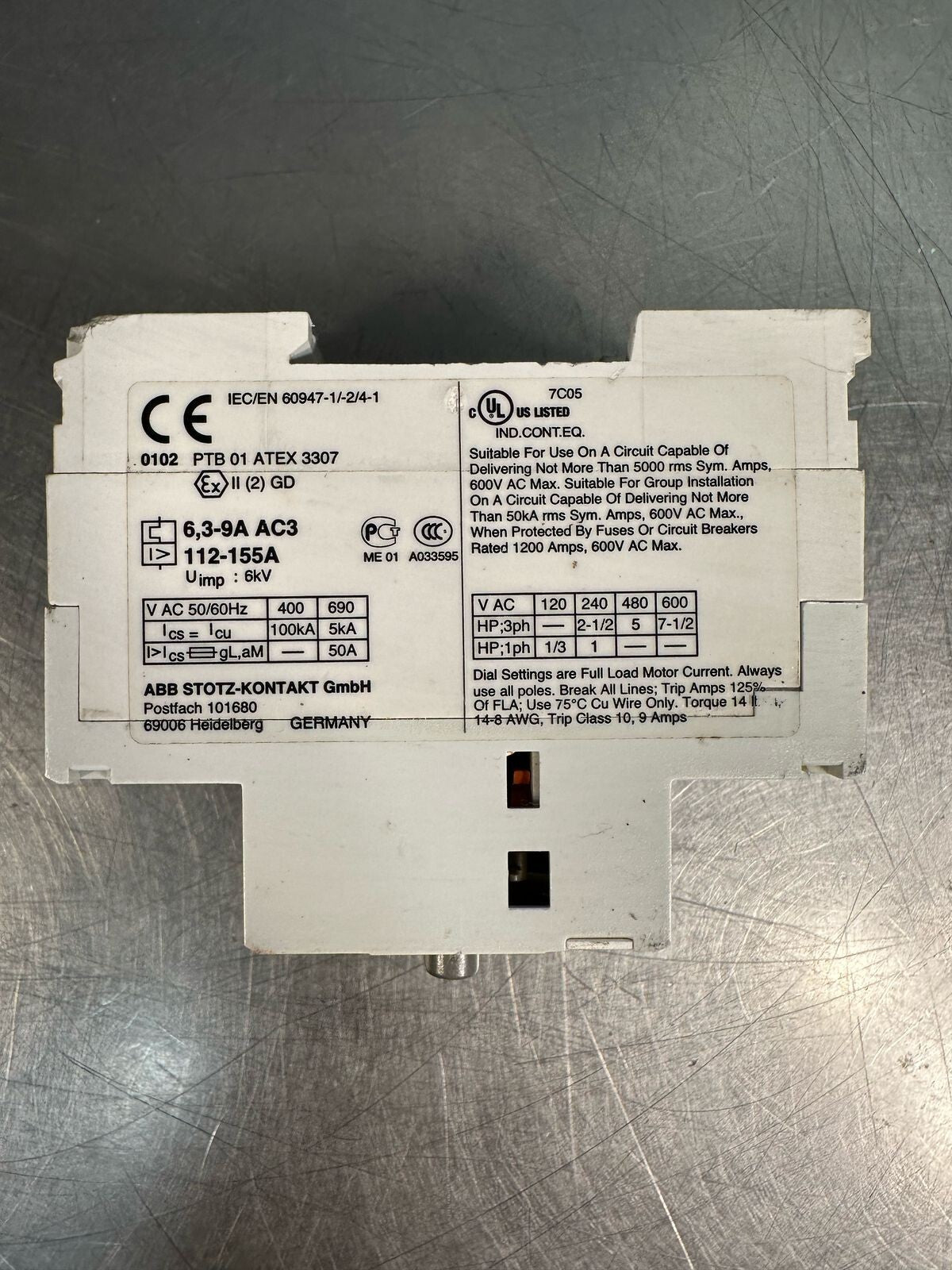 Abb MS 325 690v PTB 01 Atex 3307 MS325     (7.4.2)