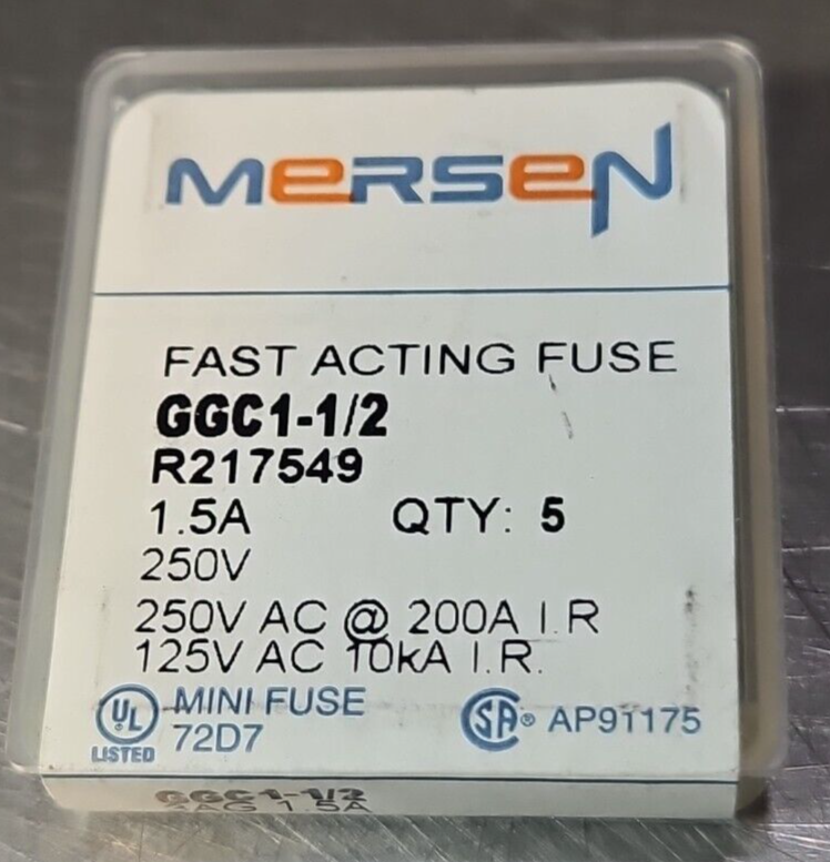 Ferraz Shawmut GGC1-1/2 Mersen 1.5A 250V (LOT OF 25)                     loc4E13