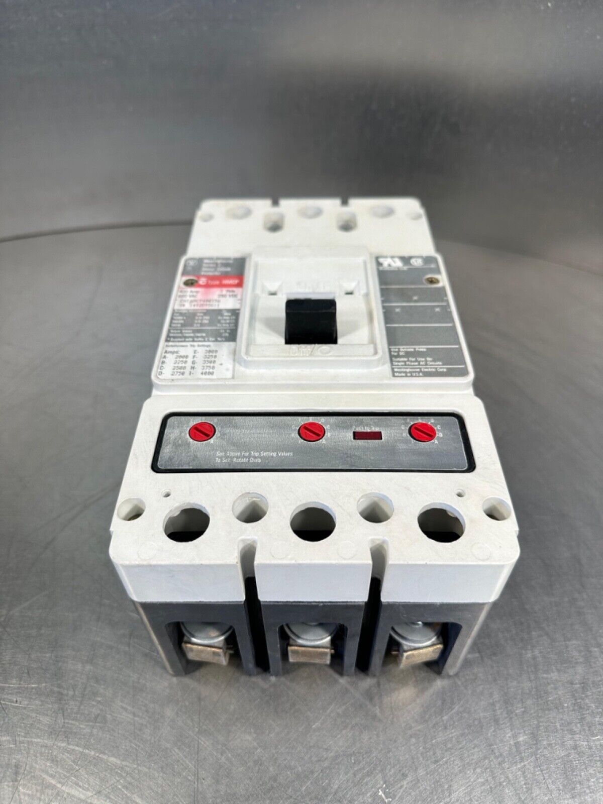 Westinghouse HMCP400X5W 400A Circuit Breaker 480/600V 3 Pole HMCP (5E22)