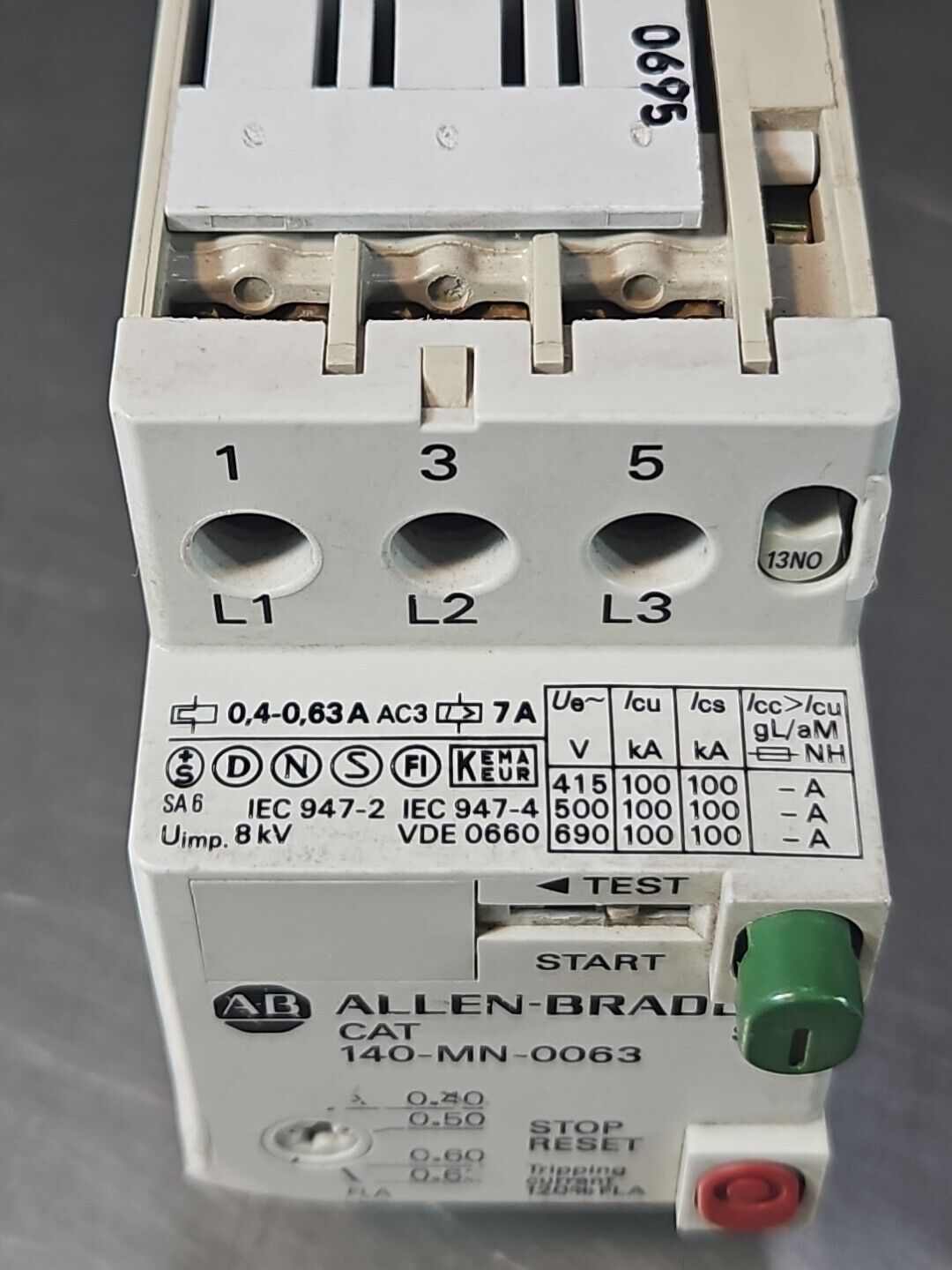 Allen-Bradley 140-MN-0063 Series C Manual Motor Starter                  loc4C16
