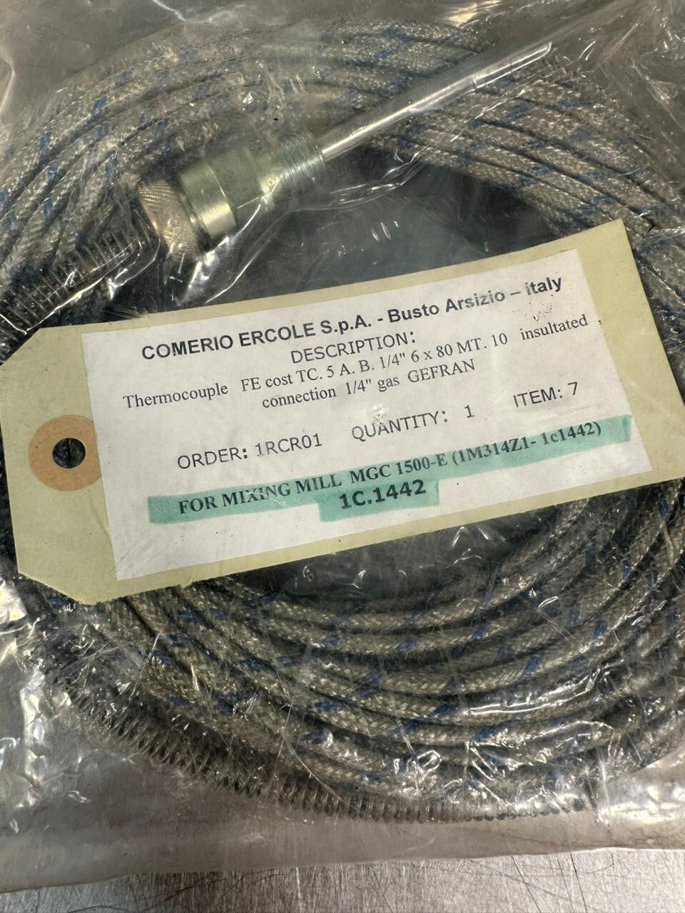 Comerio Ercole Thermocouple FE cost TC 5A.B 1/4" 6X80MT  1RCR01 (2.3.1)
