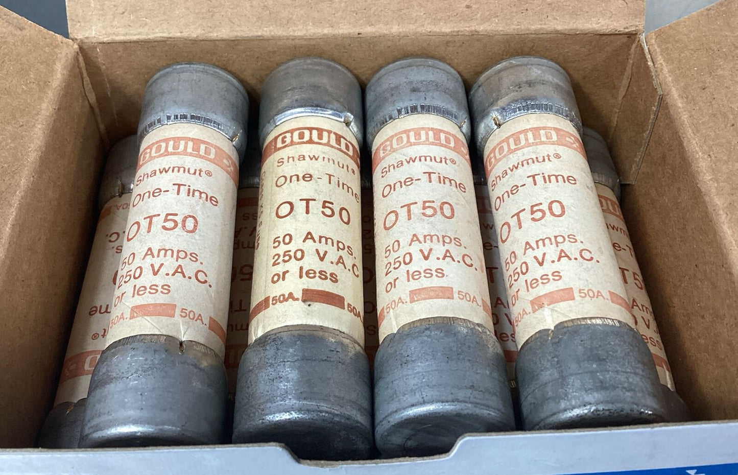 GOULD SHAWMUT  OT50  50AMP, 250V FUSES (Box of 9)    4E-36