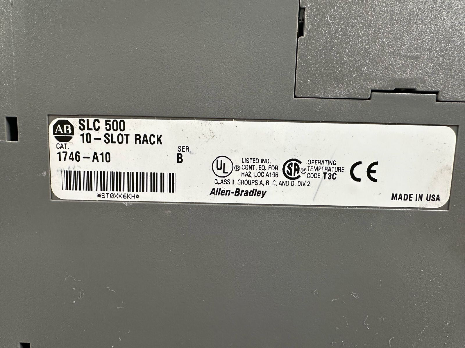 Allen Bradley 1746-A10 Series B SLC 500 10-Slot Rack                (8.5.8)