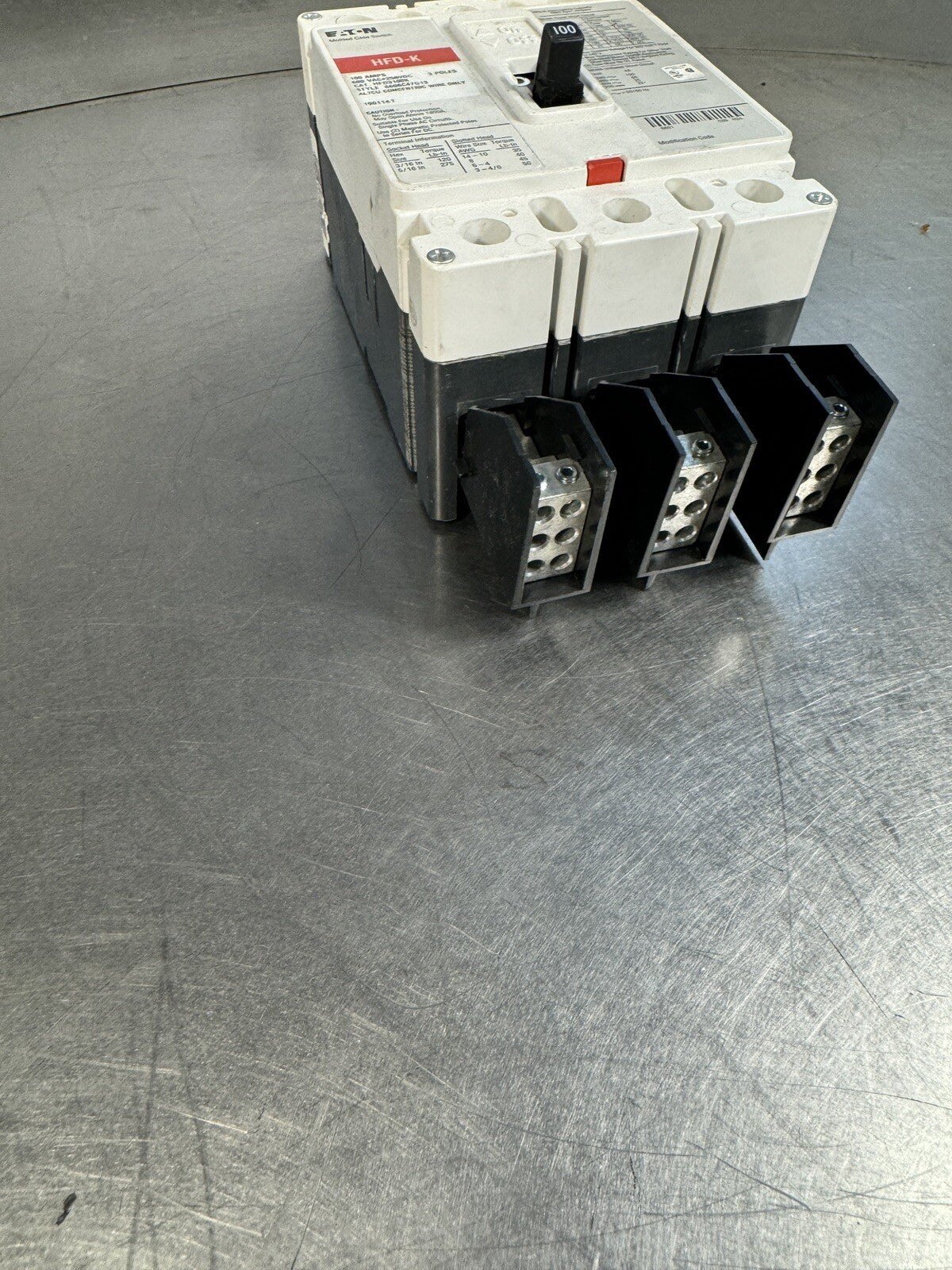 Cutler Hammer HFD3100K 3 Pole 100 Amp 600Vac Circuit Breaker HFD-K (bin1.5.1)