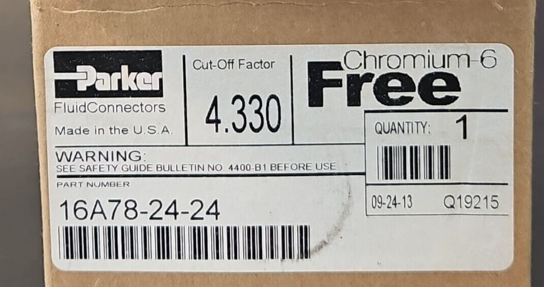 Parker 16A78-24-24  Hydraulic Fitting SAE 62 Flange Head Straight 1.5"   loc5B15