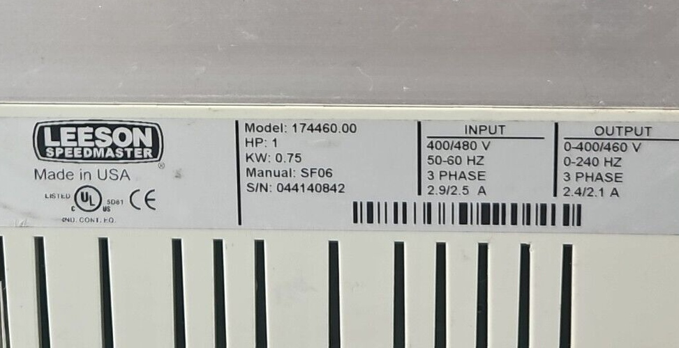 Leeson 174460.00 Speed Master Adjustable Motor Control AC Drive         (BIN645)