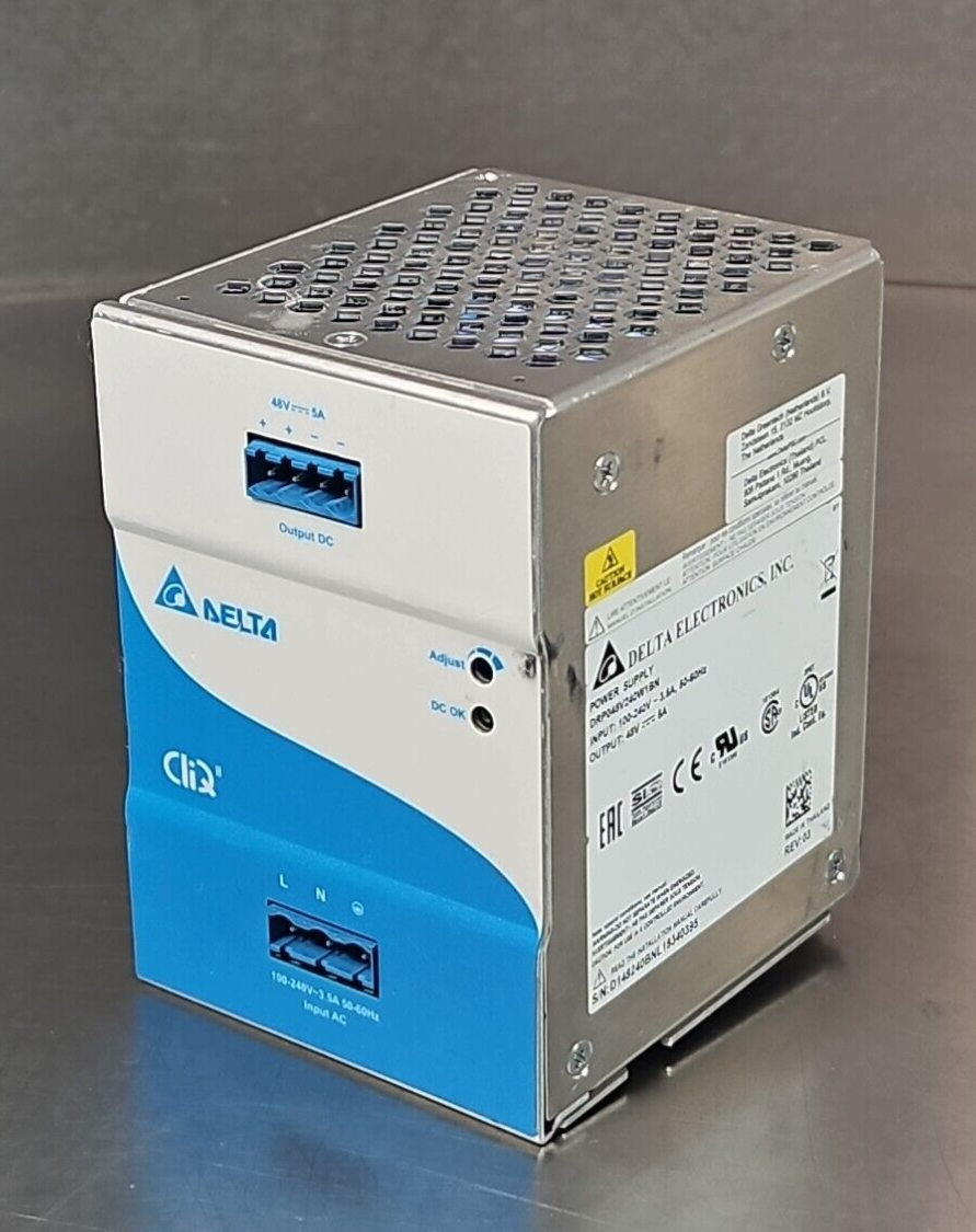 Delta Electronic DRP048V240W1BN DIN Rail Mount 48VDC 240W 5A P. Supp (BIN731)