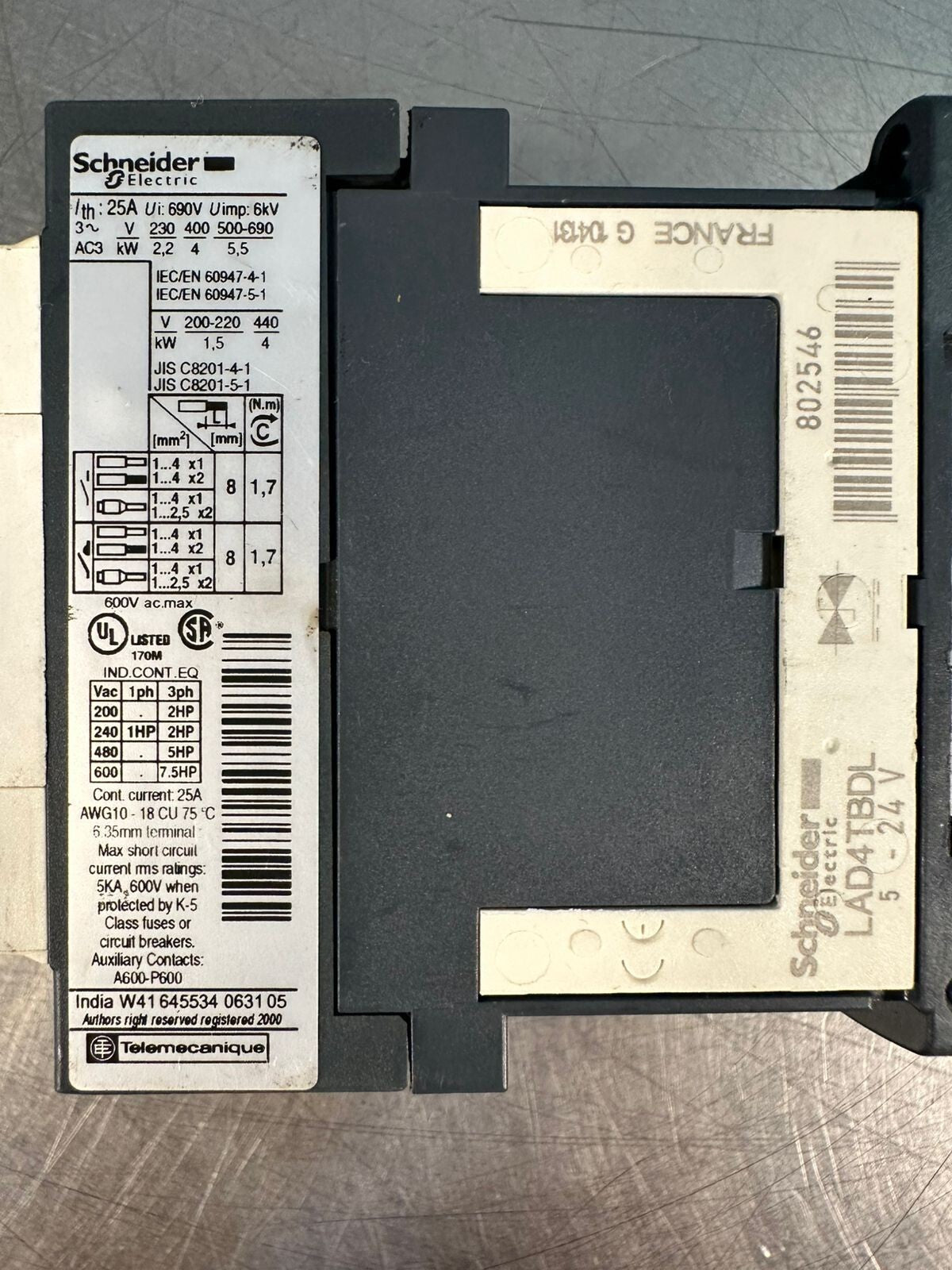 Schneider Electric LC1D09BL CONTACTOR   LC1D09-BL    (4.2.5)