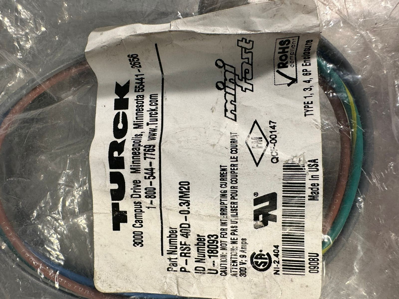 Turck P-RSF-40D-0.3/M20  /  P-RSF-40D0.3M20   NEW         (2.3.1)