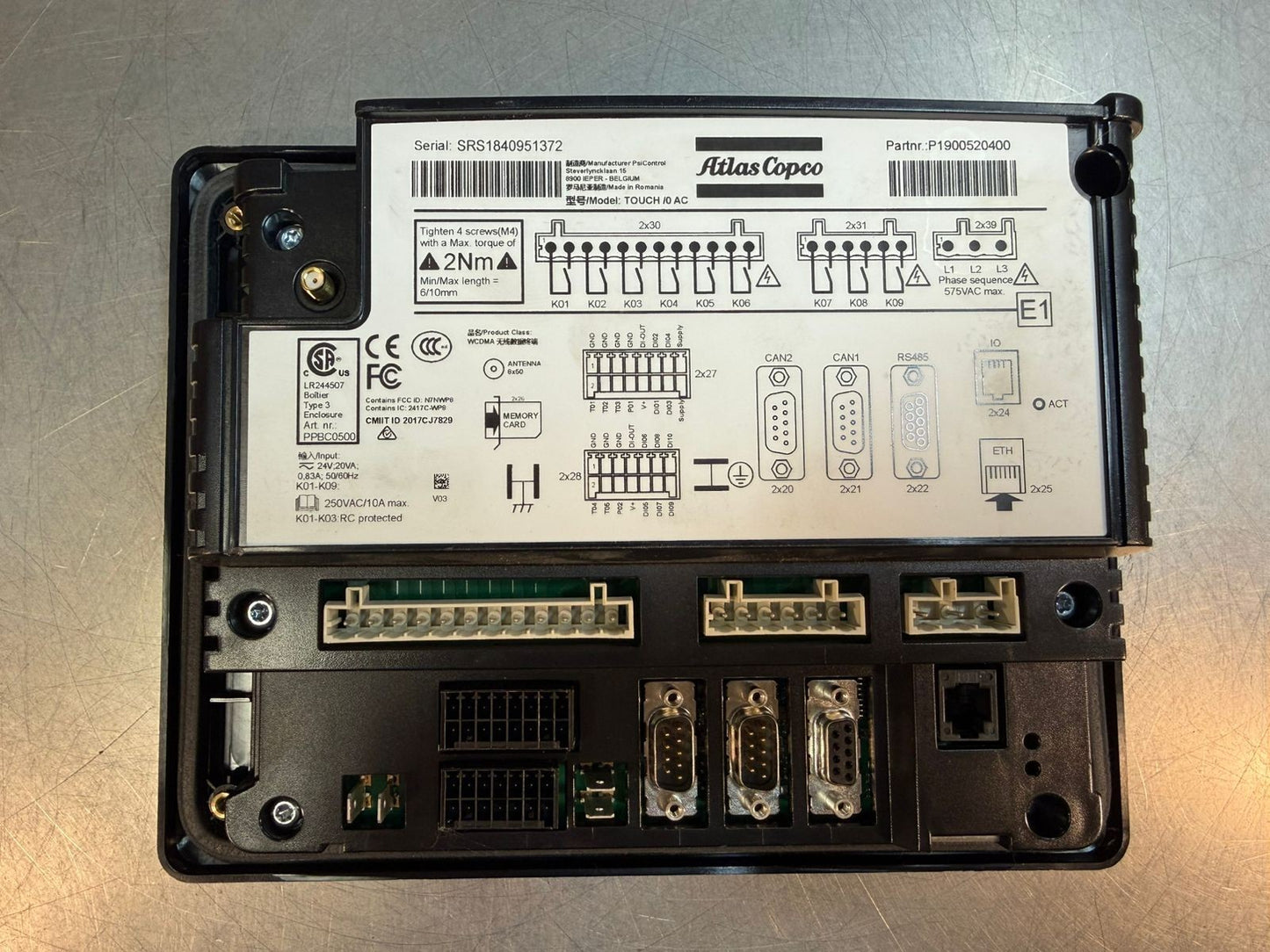 Atlas Copco 1900520400 Compressor Controller Touch /0 AC           (9.3.4)