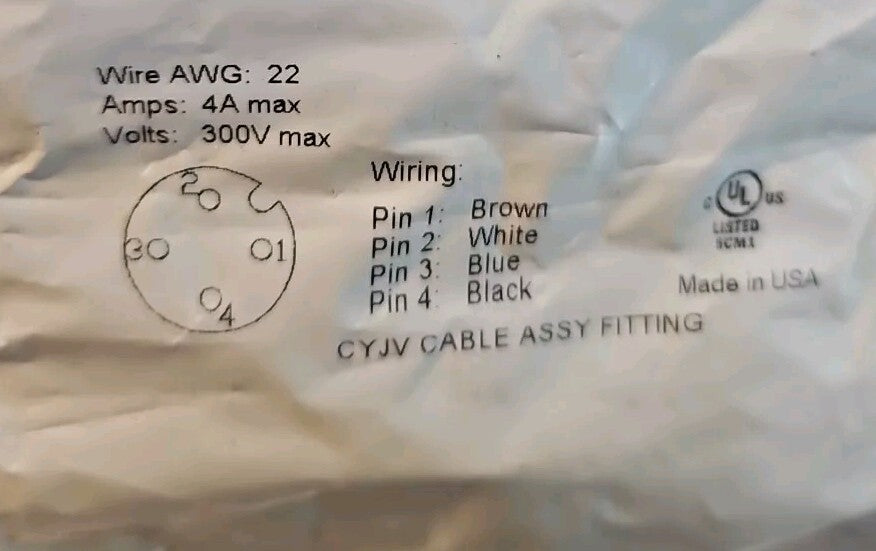 Ifm/Efector L32503 Female Connector Cable 4A 300V                      (BIN424)