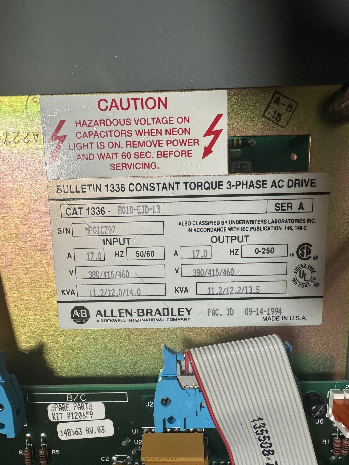Allen Bradley 1336-B010-EJD-L3 Ser A. AC drive 3 phase controller