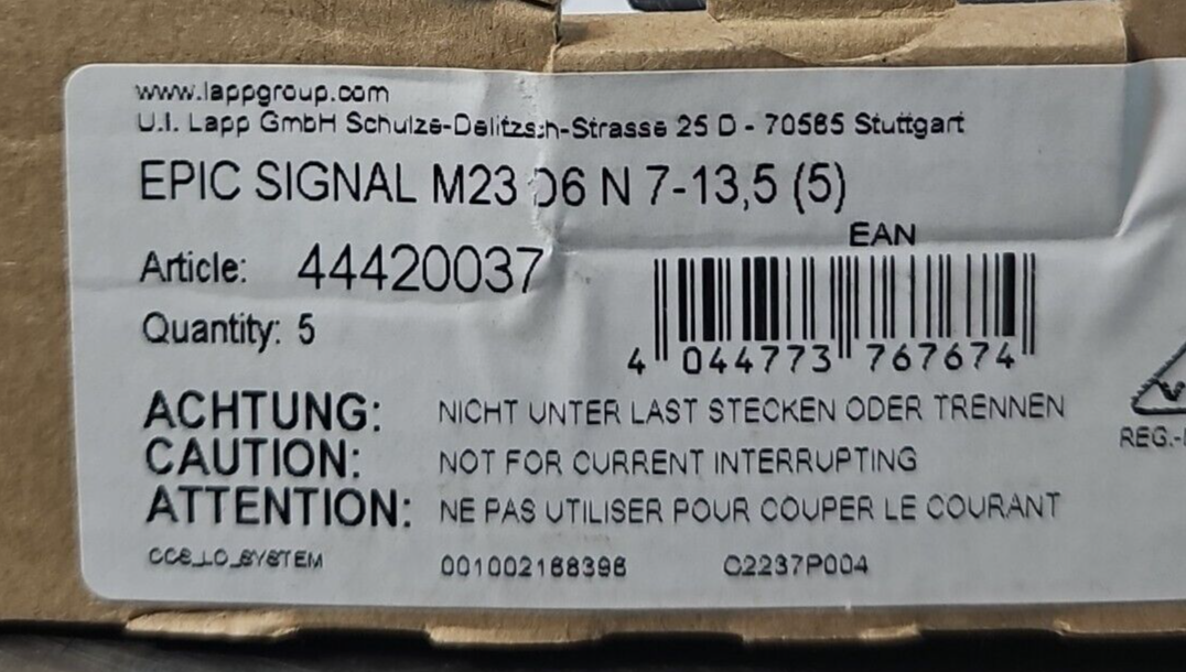 M23 D6 N7-1 Epic Signal Cable  box w/5                    (BIN234)