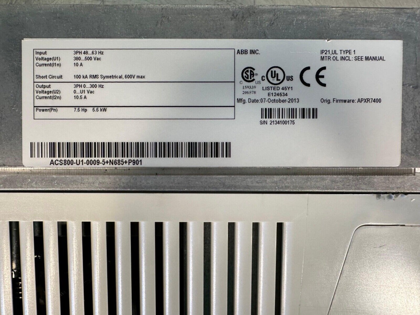 MA-177 ABB ACS800-U1-0009-5+N685+P901  10A  - ABB ACS800 (1A-31)