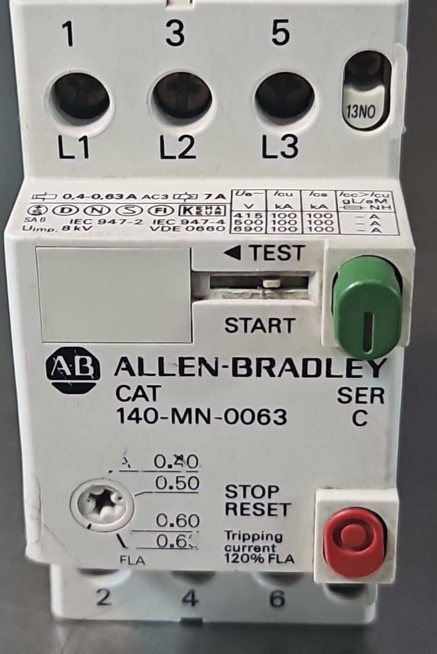 Allen-Bradley 140-MN-0063 Series C Manual Motor Starter                  loc4C16