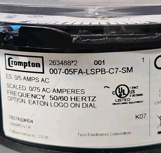 Crompton Eaton 007-05FA-LSPB-C7-SM  Panel Gauge                      (BIN433)