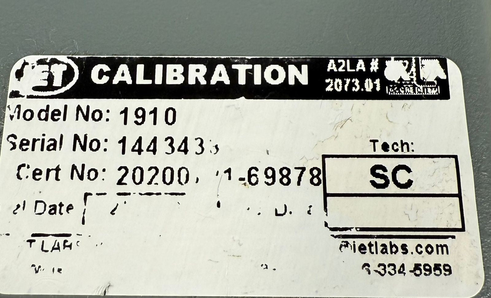 iet 1910 Inductance Analyzer Precision Calibration                 (3.6.3)