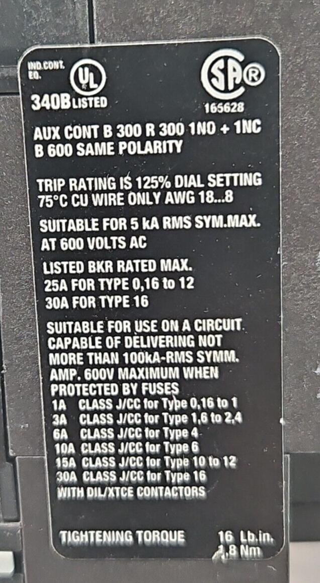 Eaton DIL M7-10 XTCE007B10 Starter Man/Auto Reset                        loc4C13