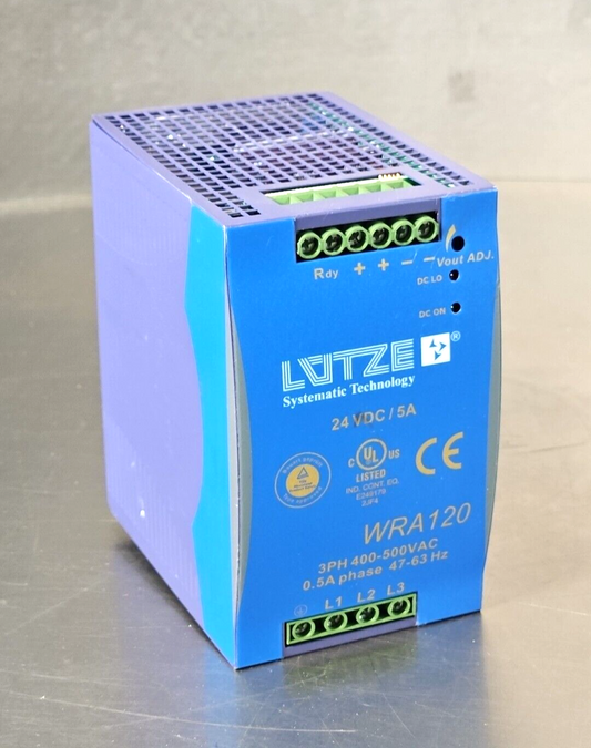 Luetze WRA 120-24 Switching Power Supply 3PH/400-500VAC  (BIN2.3.3)
