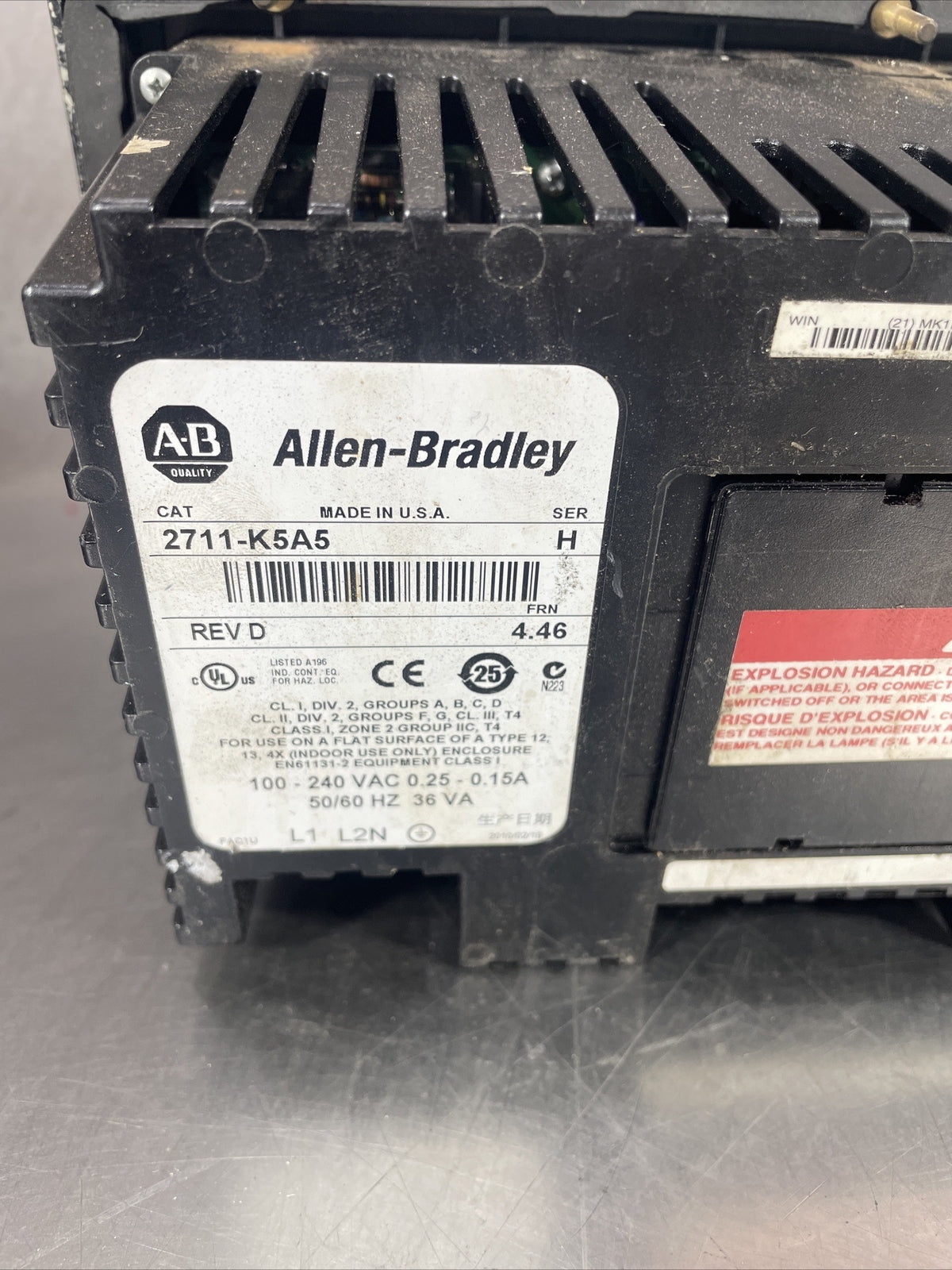 Allen Bradley 2711-K5A5 Ser H Rev D FRN 4.46           (BIN3.3.3)