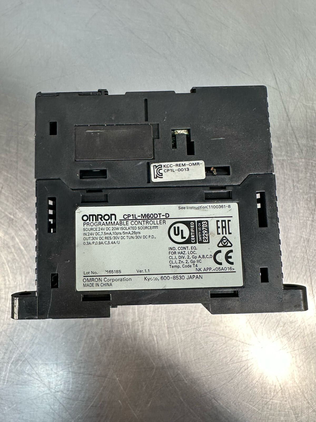 Omron CP1L-M60DT-D PLC CPU Mod. 36 input 24VDC 7.5mA 10pts/5mA 26pts (7.3.4)