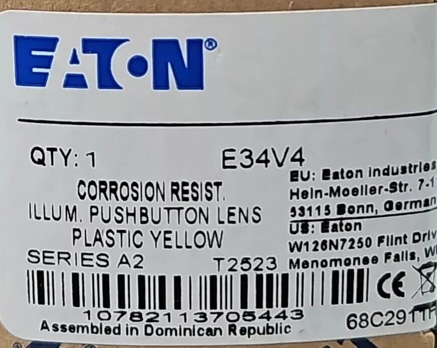 ERI Eaton E34V4 Illum. push button lens                            Loc4E21