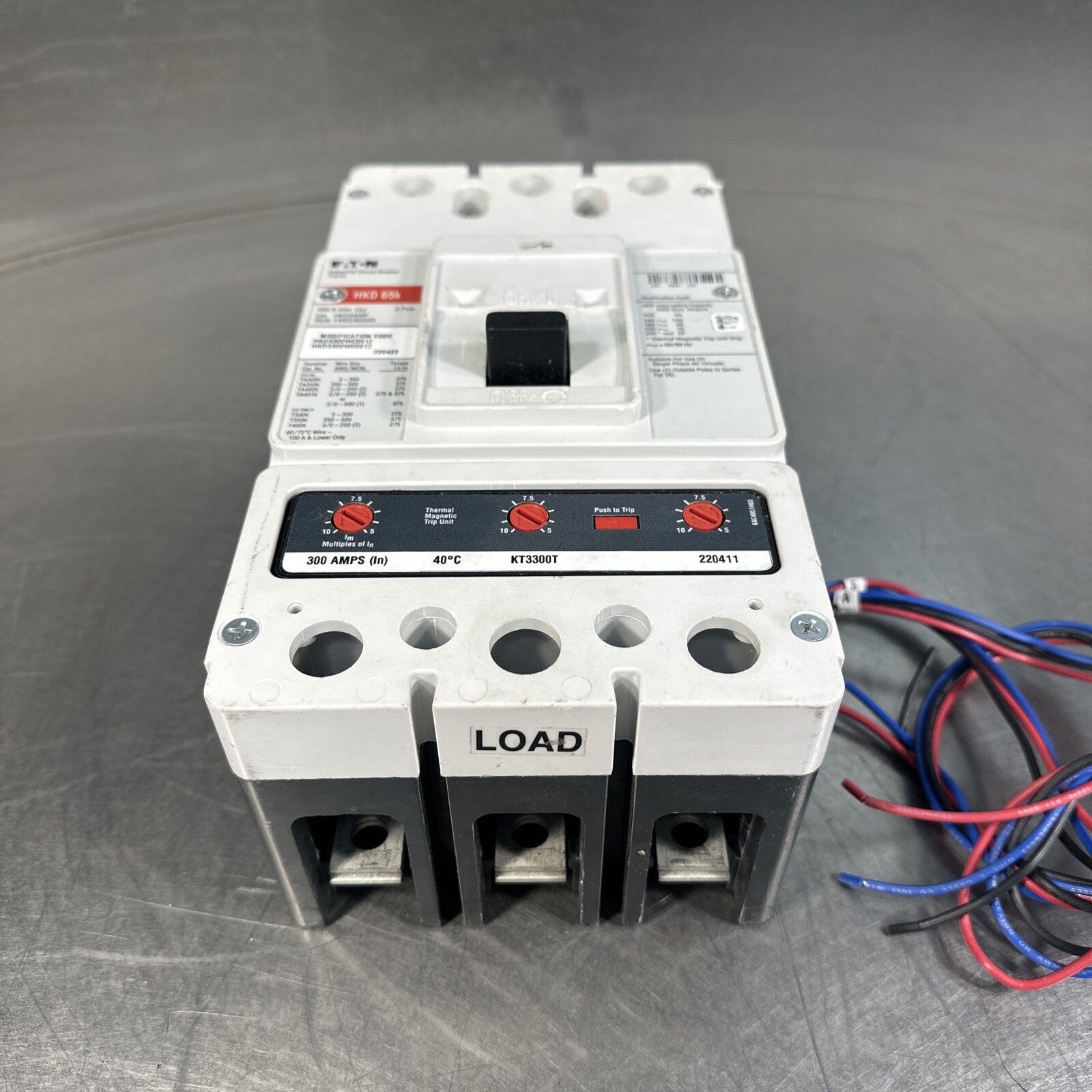 Eaton USD HKD330WC0512 Molded HKD 3P 300A 600V 50/60Hz 3Ph (BIN-1.3.5)