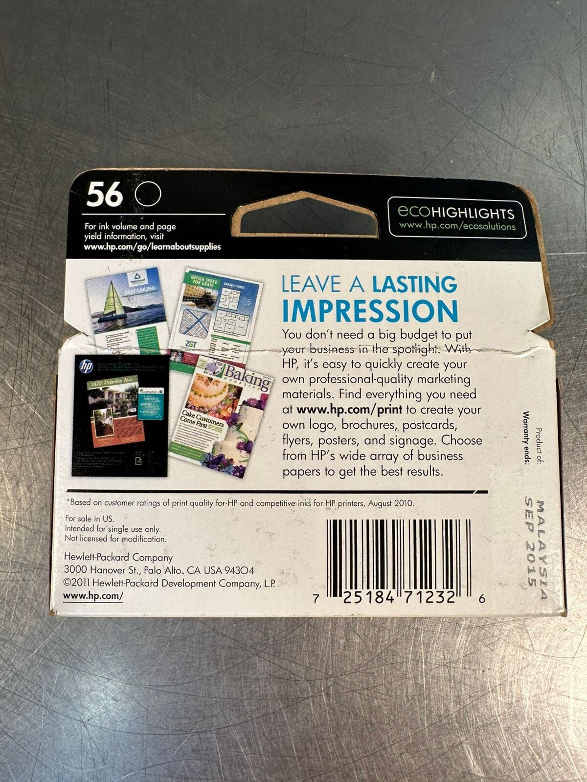 Hp 56 Black Ink Cartridge C6656AN     NEW  Genuine        (5.3.1)