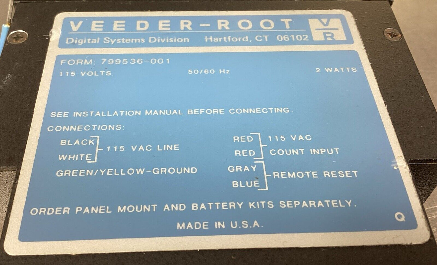 Veeder Root  799536-001  Electronic Totalizer 115V 2W        5C-2