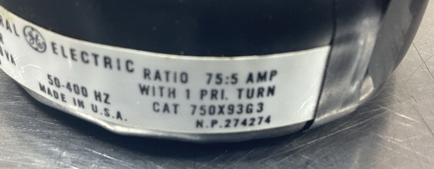 GE  JAI-0  Current Transformer Ratio 75:5  1.5% Accuracy At 2.0 VA       4D-25