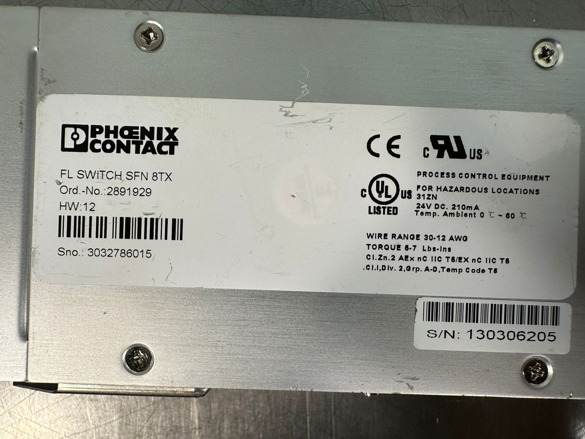 Phoenix Contact 2891929 FL Switch Sfn 8TX Ethernet Switch HW12 (5.3.3)