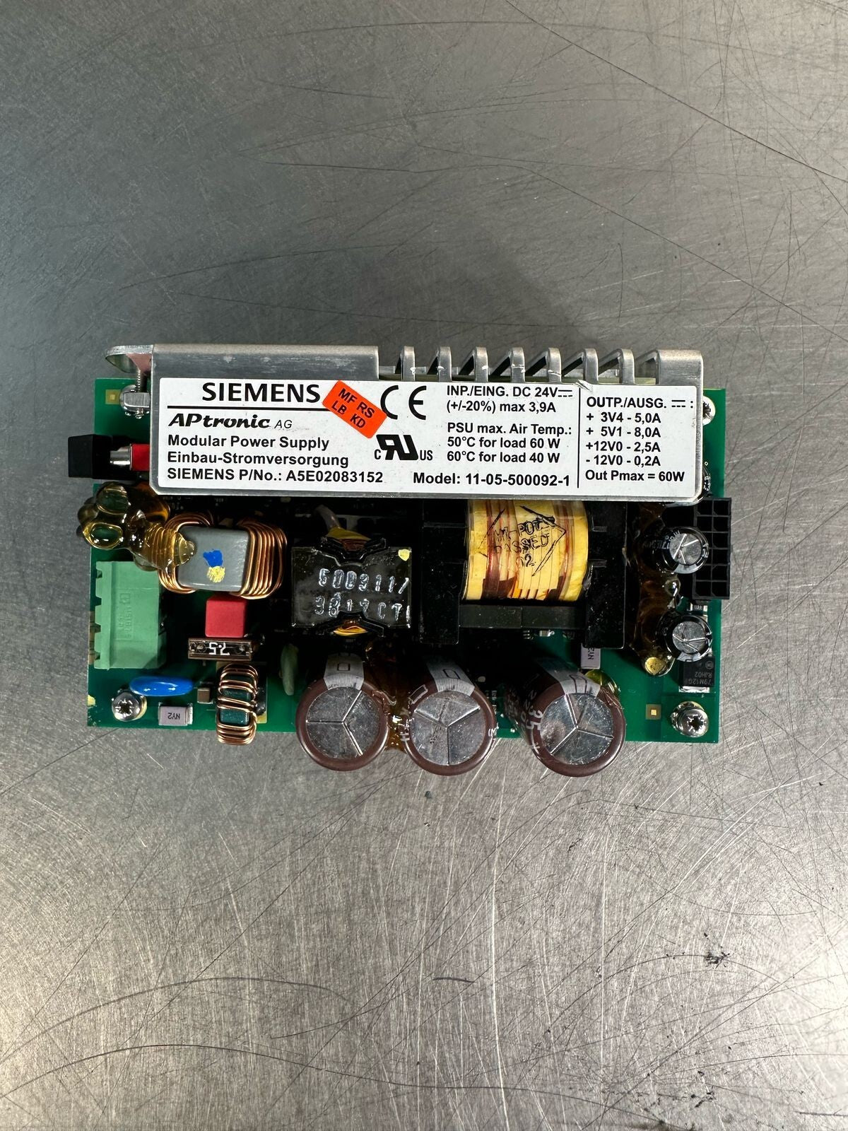 Siemens A5E02083152    11-05-500092-1 Modular Power Supply Board (7.2.1)