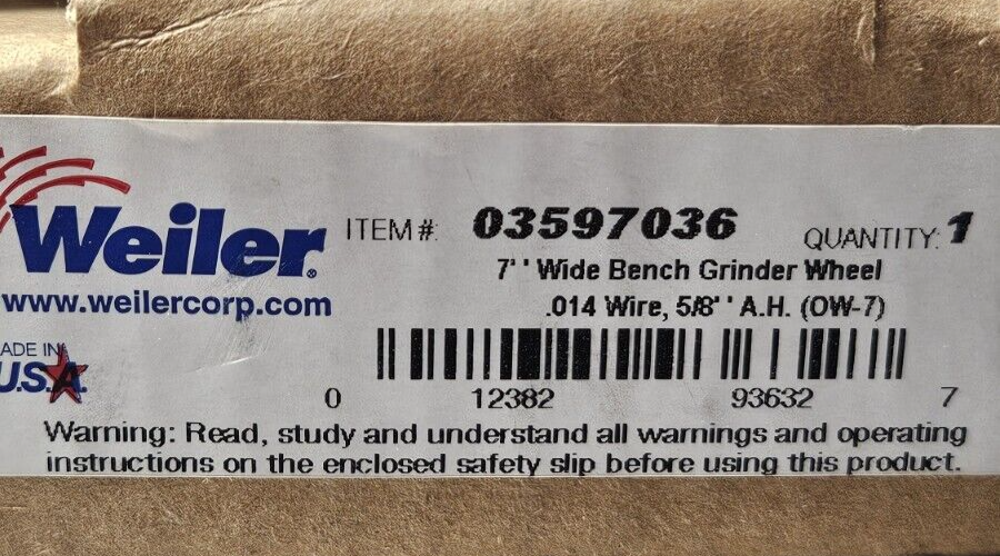 Weiler 03597036 Wheel Brush 7″ Dia, Crimped 5/8″ Hole 6,000 RPM         (BIN453)