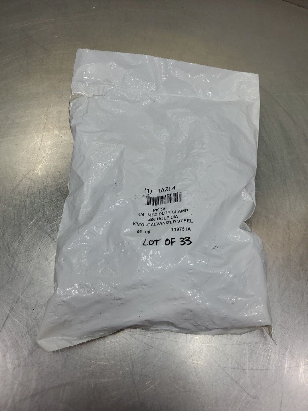 Simpson 1AZL4 Vinyl-Galvanized Steel Clamp, ¾" Med Duty Clamp, Lot of 33.     5D