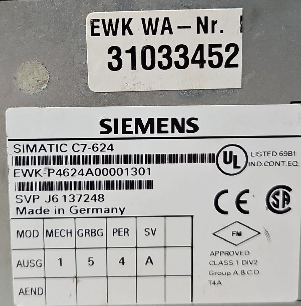 Siemens Simatic C7-624 Interface Panel                                  (BIN251)