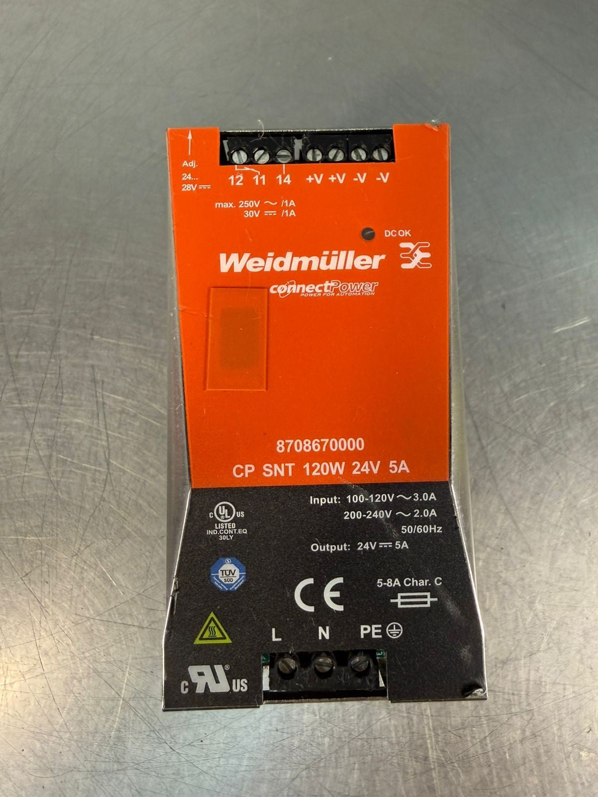 Weidmuller 8708670000 Connect Power Supply 120W 24V 5A (4.1.3)