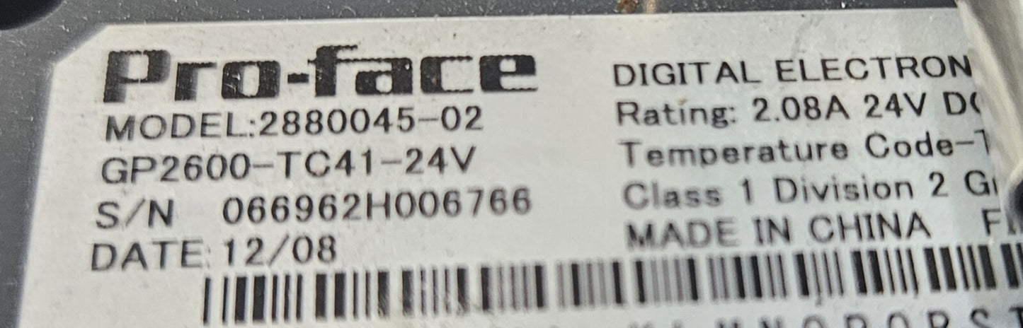 Pro-face 2880045-02 / 2980020-01 Panel View                             (BIN653)