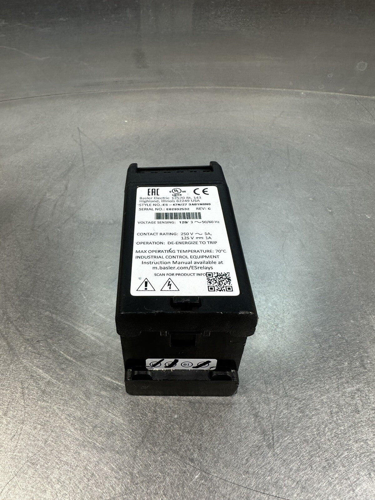 Basler Electric ES-47N 3FB1N0N0 Phase Balance RELAY (BIN-1.1)