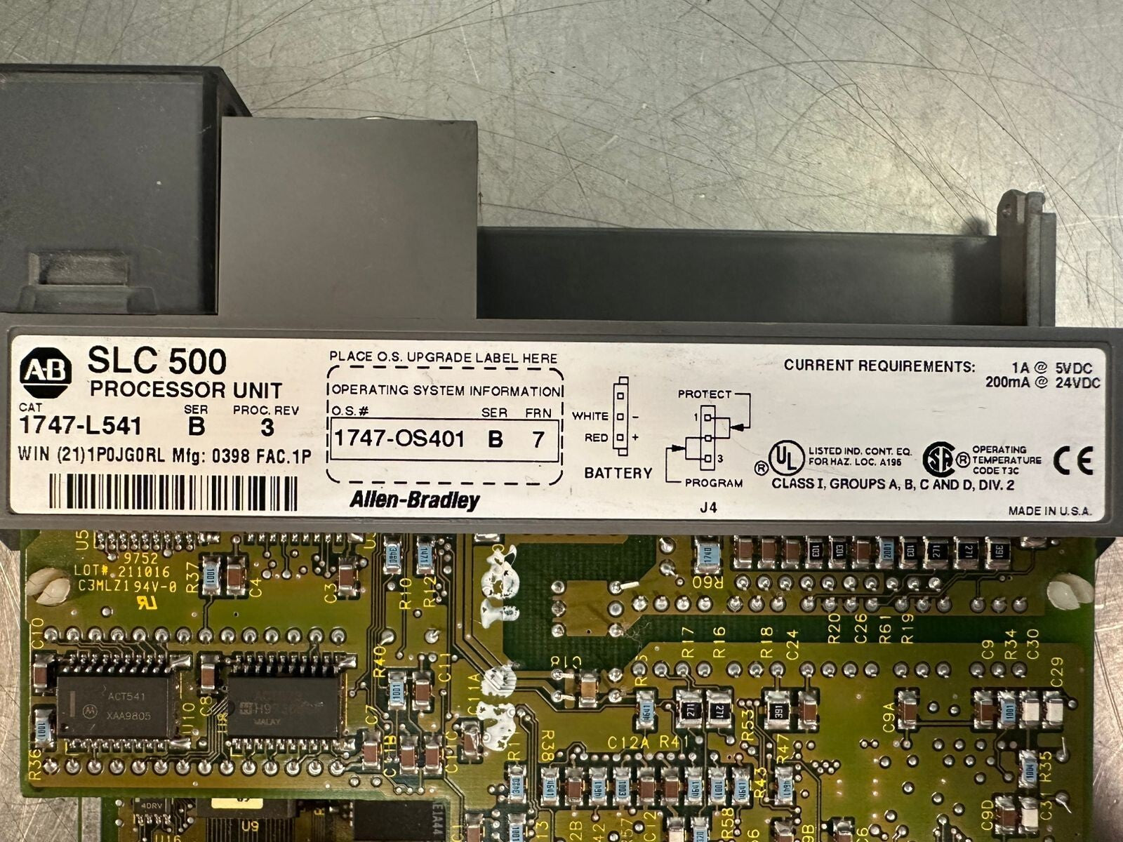 Allen Bradley 1747-L541 /B SLC 500 Processor Unit  Rev.3   (3.5.2)
