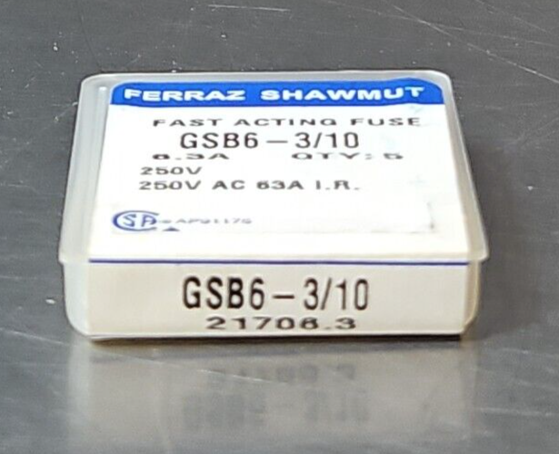 Ferraz Shawmut GSB6-3/10 Fast Acting Fuse 6.3A 250V                      loc4A28
