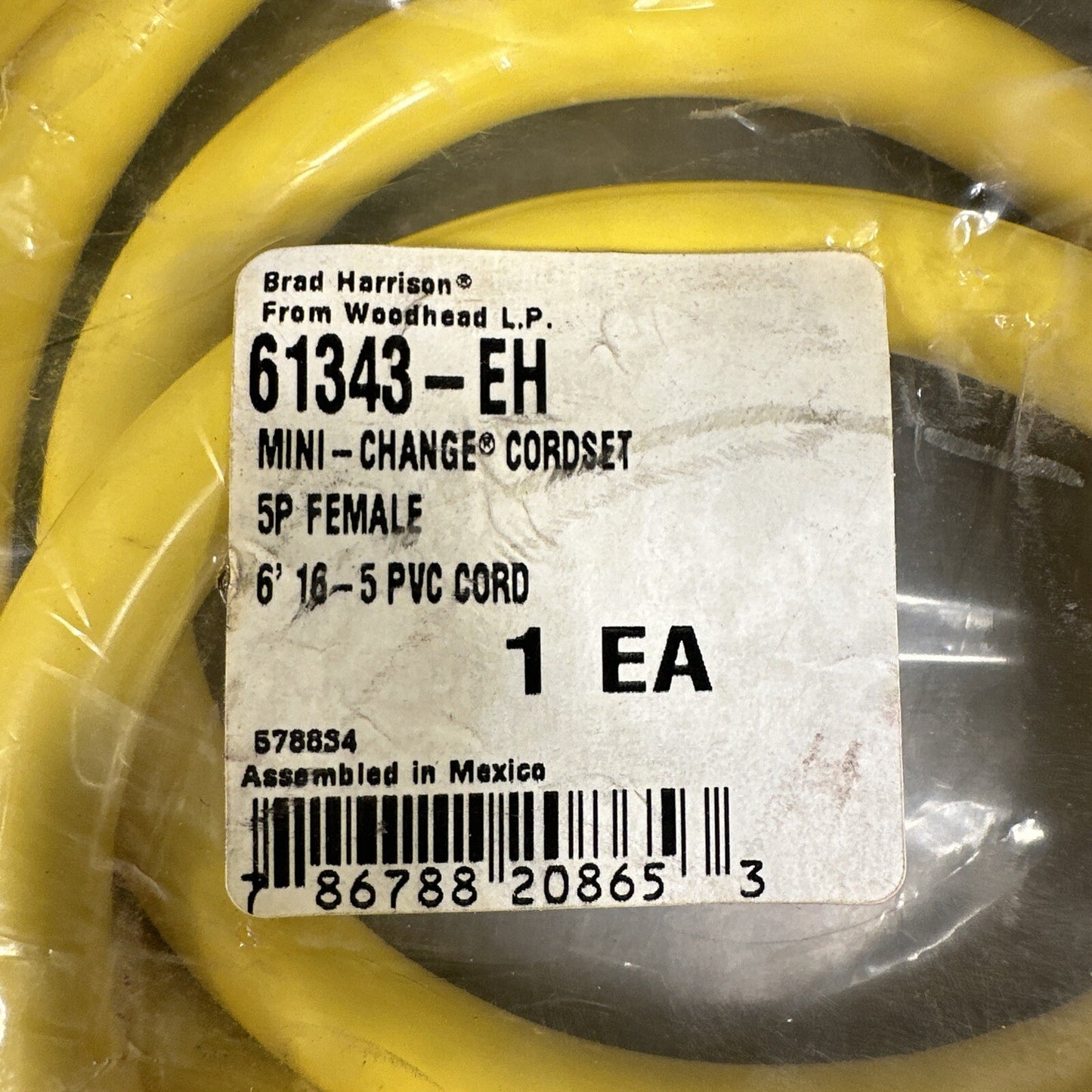 Brad Harrison 61343-EH Mini Change Cordset 5P FEMALE 6' 16-5pvc Cord (BIN-1.6.5)