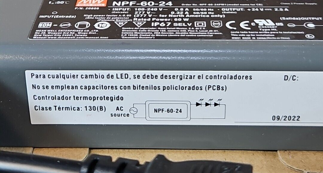 Mean Well NPF-60D-24 Power Supply 60W 24V                               (BIN314)