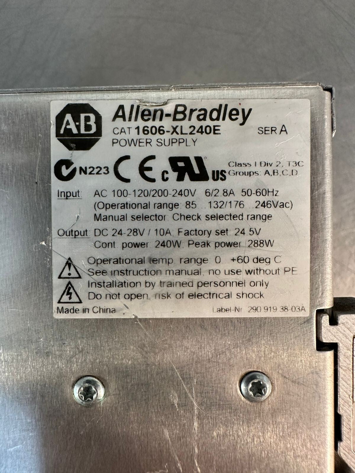 Allen-Bradley 1606-XL240E Serie A Power Supply                      (2.1.3)