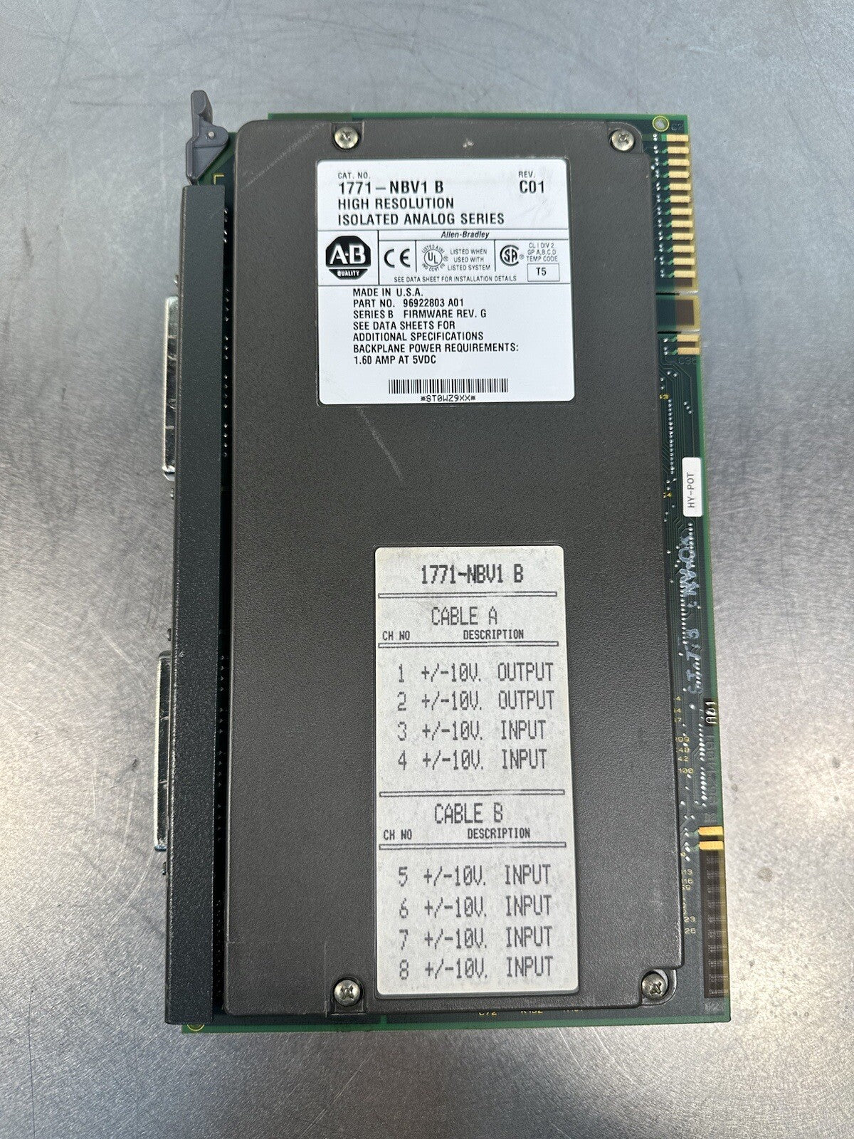 Allen-Bradley- 1771 - NBV1 - HIGH RESOLUTIONISOLATED ANALOG SERIES (BIN-1.2.3)