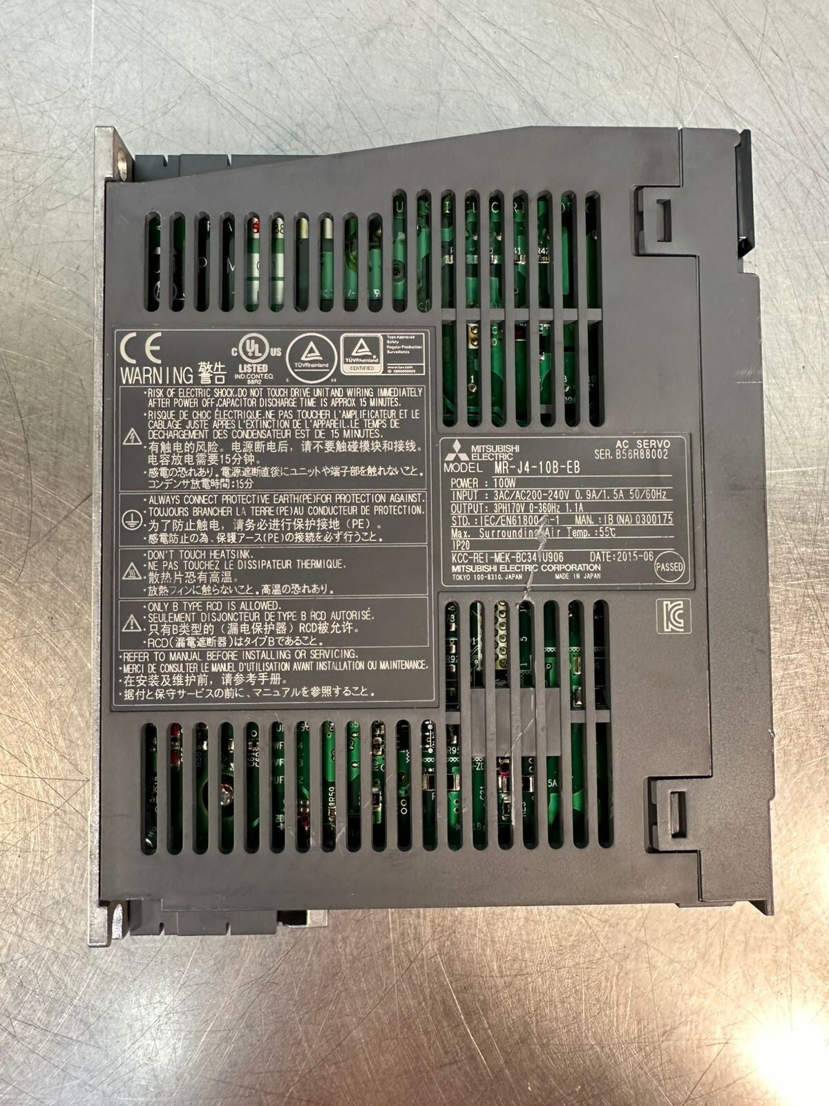 Mitsubishi MR-J4-10B-EB Ac Servo 100W Out 3Ph 170V 0-360Hz     (7.5.4)