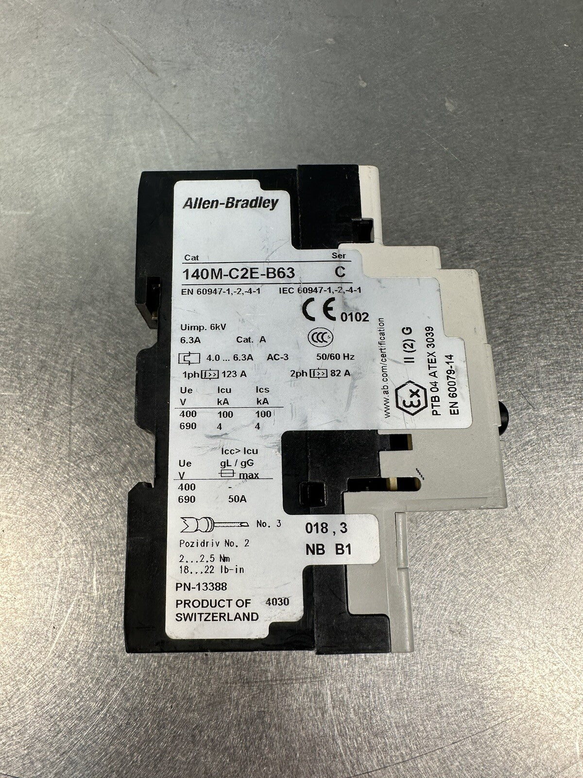 Allen Bradley 140M-C2E-B63 Series C Motor Protection Circuit Breaker (BIN-1.1)